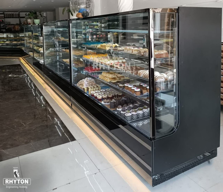 جذابیت درنگاه اول،یخچال قنادی مشکی بااستیل دودی