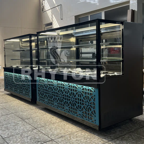 🍰یخچال شوکیک(جذابیت در نگاه اول) نمایش دسروشیرینی با نورپردازی